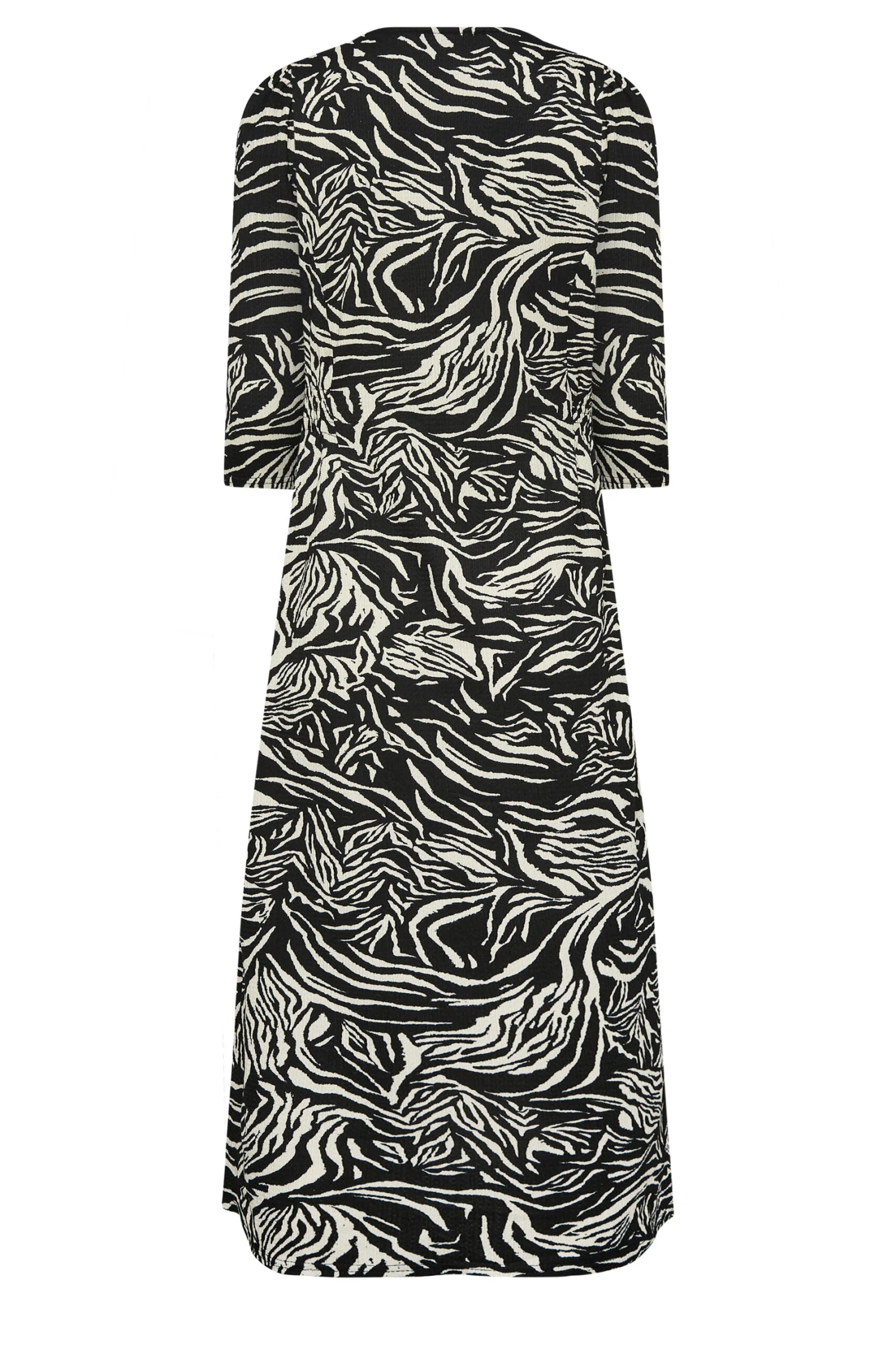 M&Co Black Zebra Print Button Through Midaxi Dress 7 M&Co Black Zebra Print Button Through Midaxi Dress - Image 7
