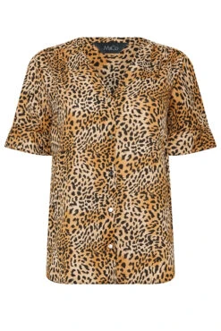 M&Co Brown Animal Print Frill Sleeve Button Through Blouse 12 M&Co Brown Animal Print Frill Sleeve Button Through Blouse -M&Co Sales Store 3d235de4 8eac 4f 550148 X scaled