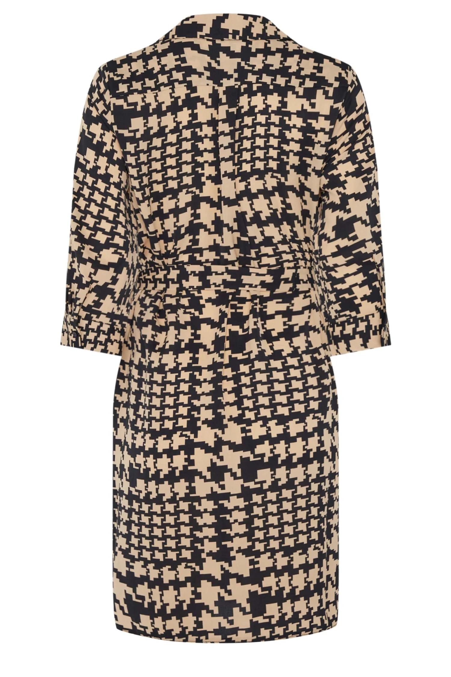 M&Co Natural Brown Dogtooth Check Print Shirt Dress 7 M&Co Natural Brown Dogtooth Check Print Shirt Dress - Image 7