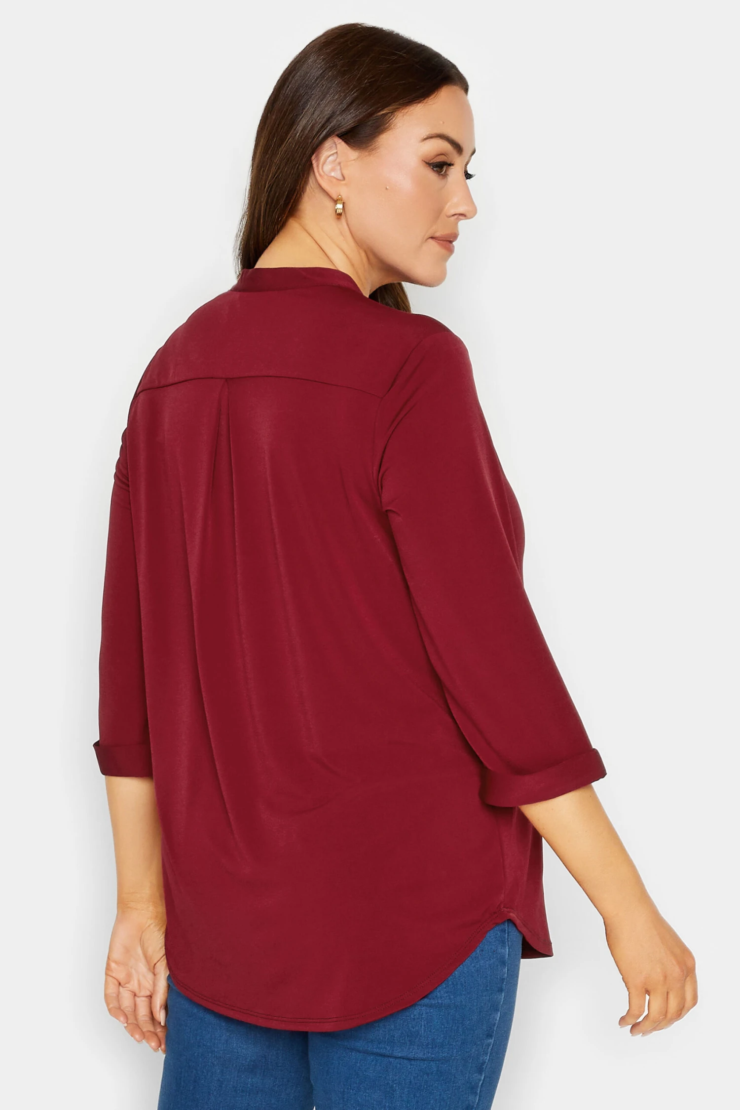 M&Co Red Placket Jersey Shirt 3 M&Co Red Placket Jersey Shirt - Image 3