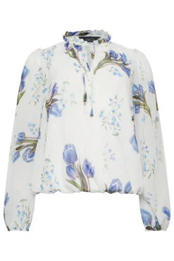 M&Co White Floral Print Tie Neck Blouse -M&Co Sales Store 3ec00823 2a9f 40 550675 X scaled