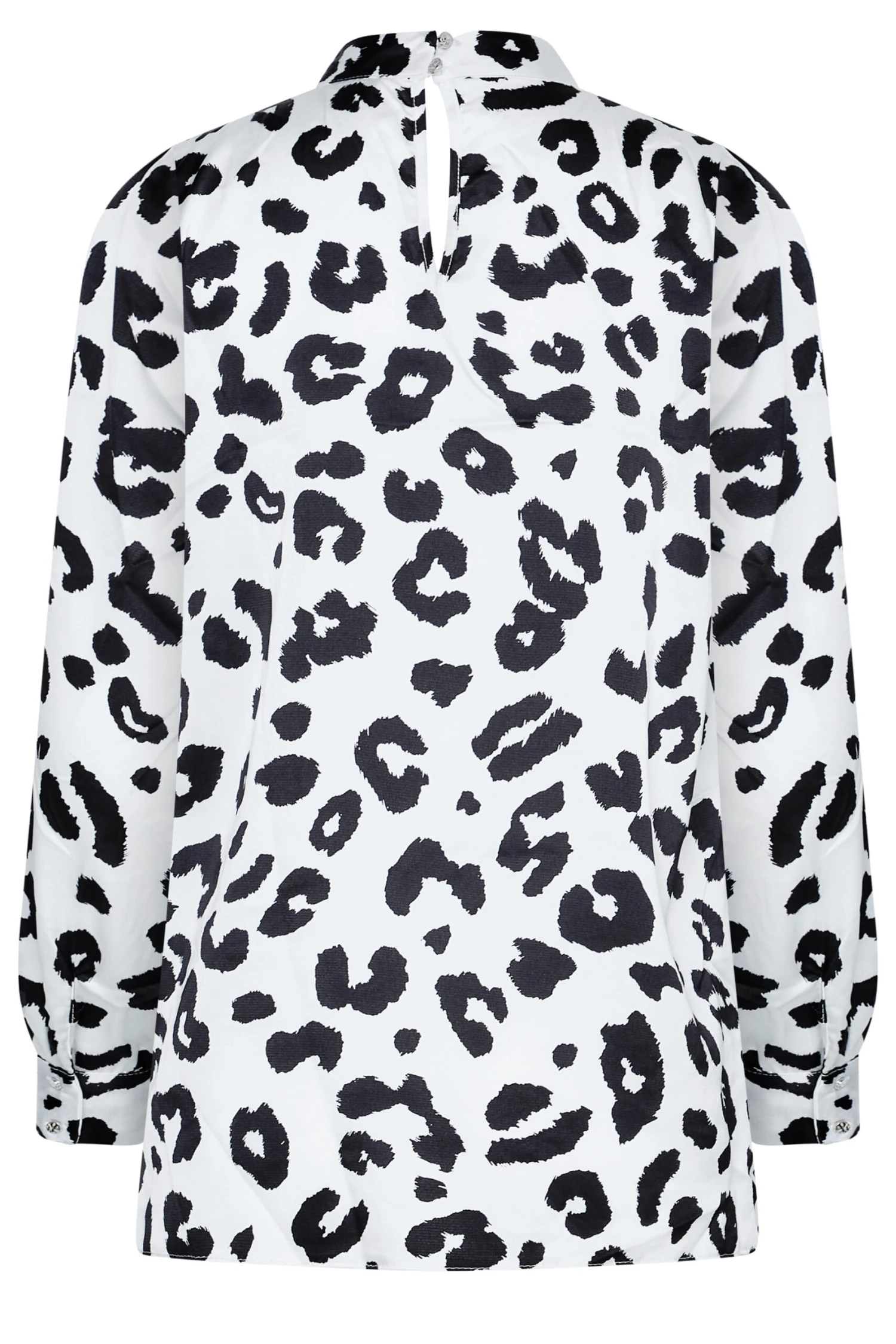 M&Co White Leopard Print High Neck Satin Blouse 7 M&Co White Leopard Print High Neck Satin Blouse - Image 7