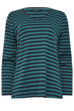M&Co Teal Blue Stripe V-Neck Long Sleeve Cotton T-Shirt 12 M&Co Teal Blue Stripe V-Neck Long Sleeve Cotton T-Shirt -M&Co Sales Store 3fc74c6f c9fc 4d 500209 X scaled