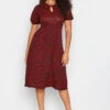 M&Co Red Animal Print Keyhole Maxi Dress