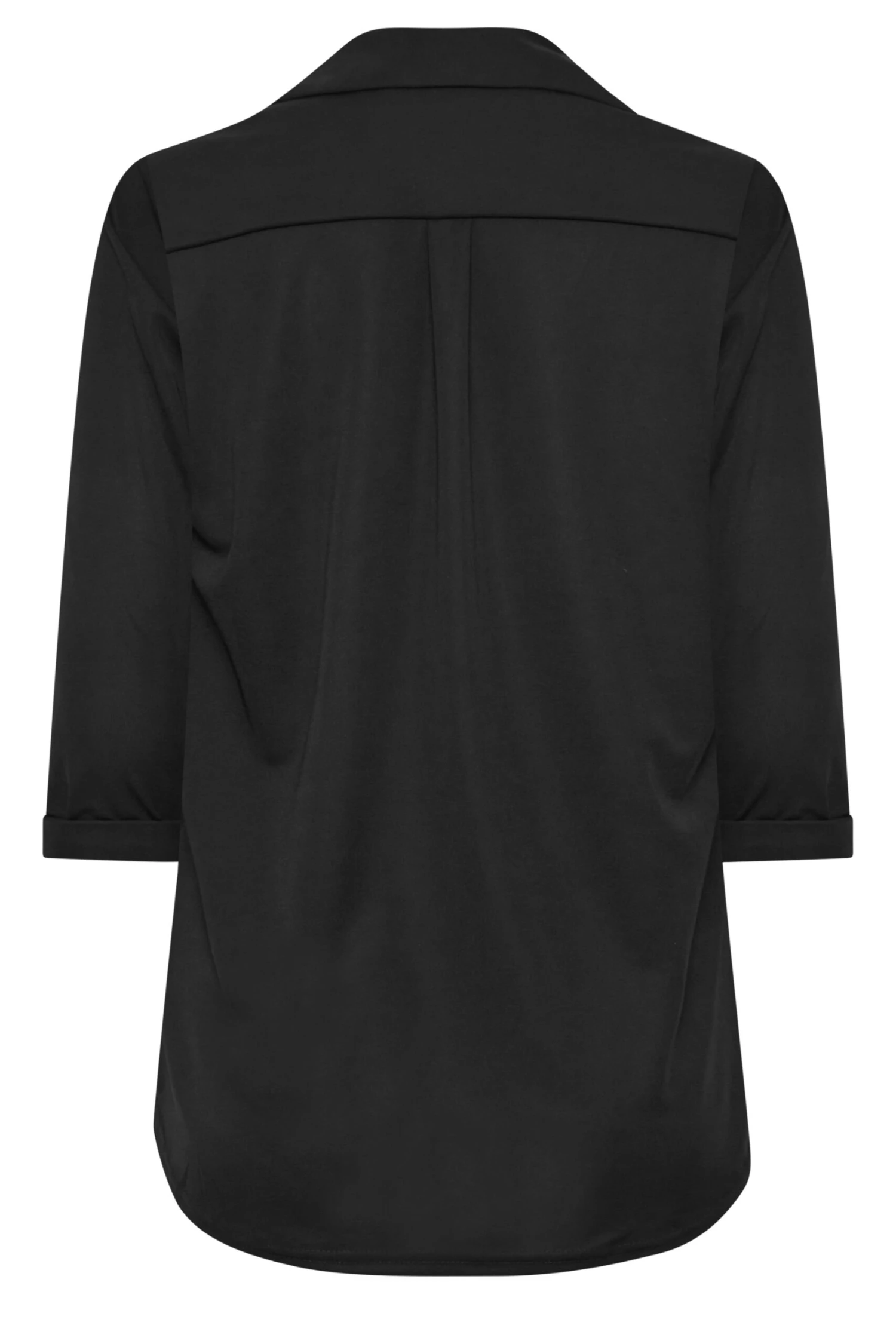 M&Co Black Half Placket Jersey Open Collar Shirt 7 M&Co Black Half Placket Jersey Open Collar Shirt - Image 7