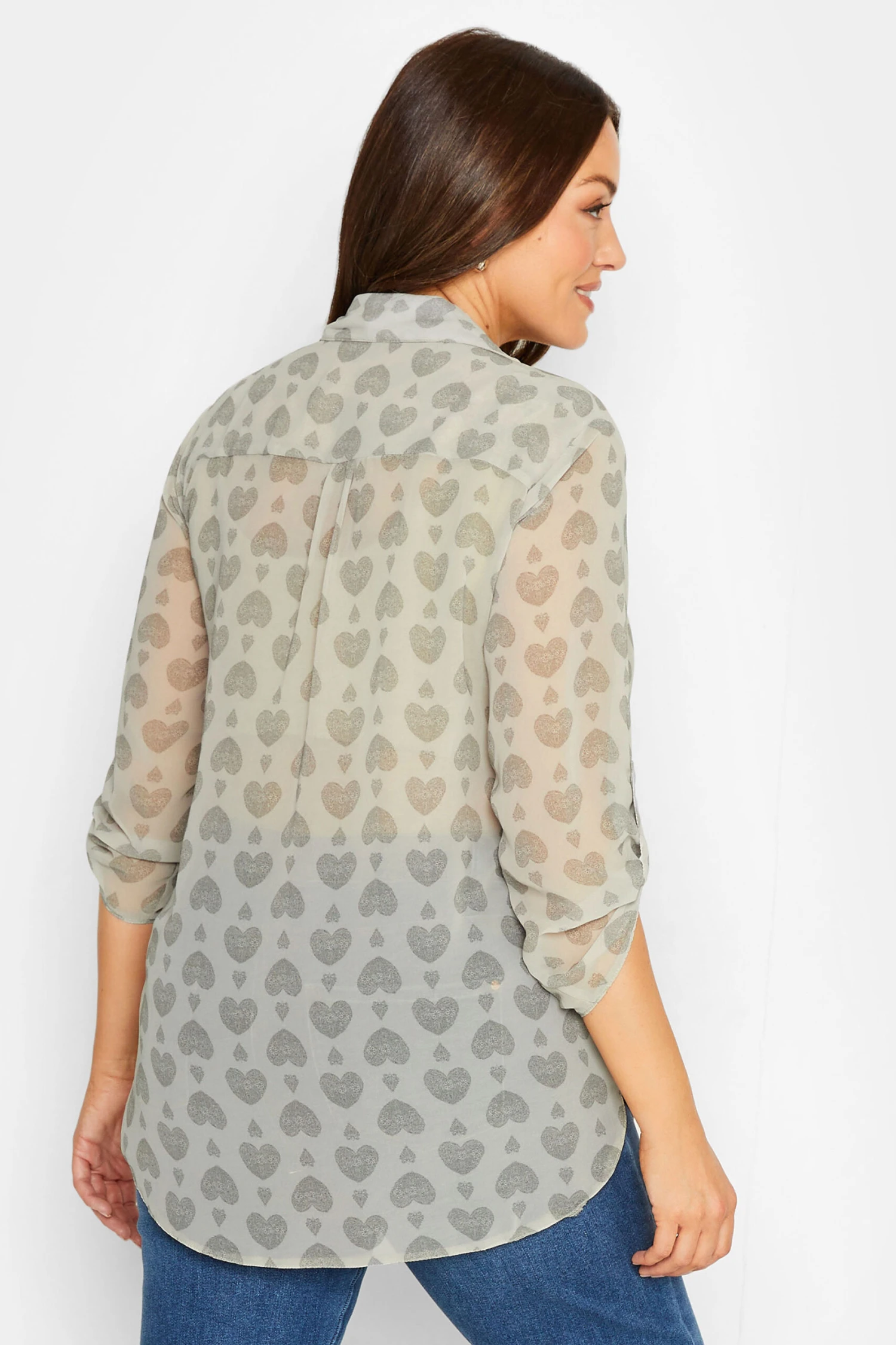 M&Co Natural Heart Tab Sleeve Detail Shirt 3 M&Co Natural Heart Tab Sleeve Detail Shirt - Image 3