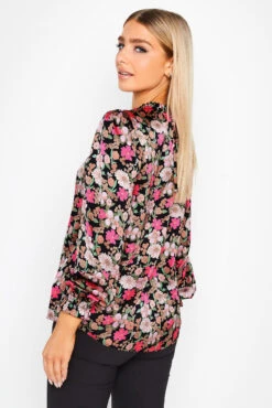 M&Co Black Floral Print Frill Neck Blouse -M&Co Sales Store 41f7bd2d 8837 46 550568 C scaled
