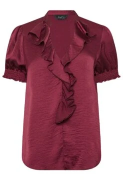 M&Co Burgundy Red Frill Satin Blouse 12 M&Co Burgundy Red Frill Satin Blouse -M&Co Sales Store 430e12fe 33e0 42 550175 X scaled