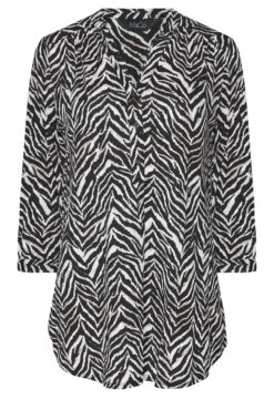 M&Co Black & Brown Animal Print Half Placket Jersey Shirt 12 M&Co Black & Brown Animal Print Half Placket Jersey Shirt -M&Co Sales Store 43137105 fa62 40 550203 X scaled