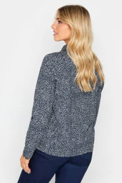 M&Co Navy Blue Spot Print Cotton Shirt -M&Co Sales Store 43ac3402 ead3 43 500222 D scaled