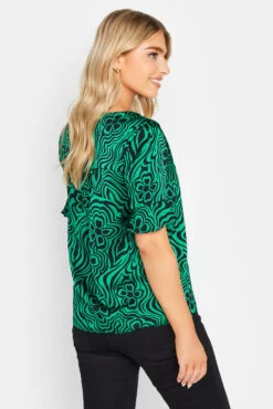 M&Co Green Floral Swirl Print Frill Sleeve Blouse -M&Co Sales Store 44f68191 2c6b 44 550146 C scaled