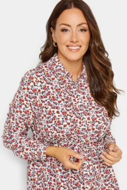 M&Co White Floral Print Tie Waist Tunic Shirt -M&Co Sales Store 4656d589 bd31 44 550028 D scaled