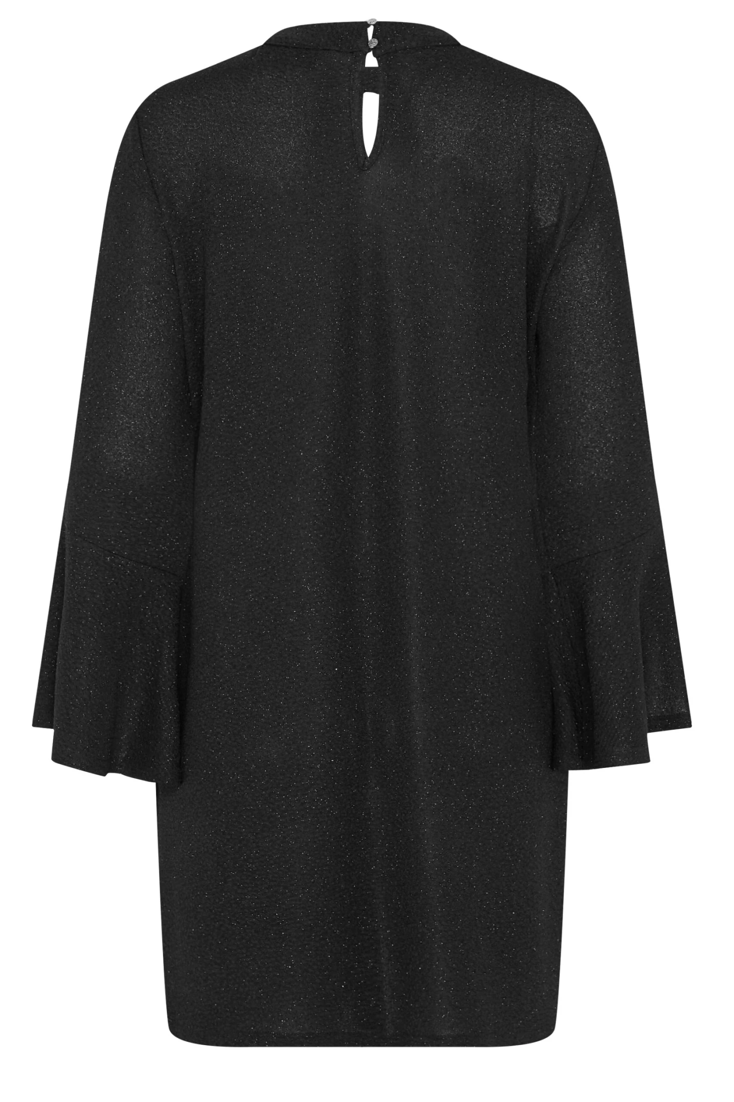 M&Co Black Shimmer Bell Sleeve Mini Dress 7 M&Co Black Shimmer Bell Sleeve Mini Dress - Image 7