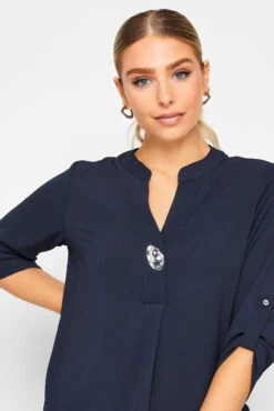 M&Co Navy Blue Long Sleeve Button Blouse 10 M&Co Navy Blue Long Sleeve Button Blouse -M&Co Sales Store 47dbf968 a15f 48 550295 D scaled