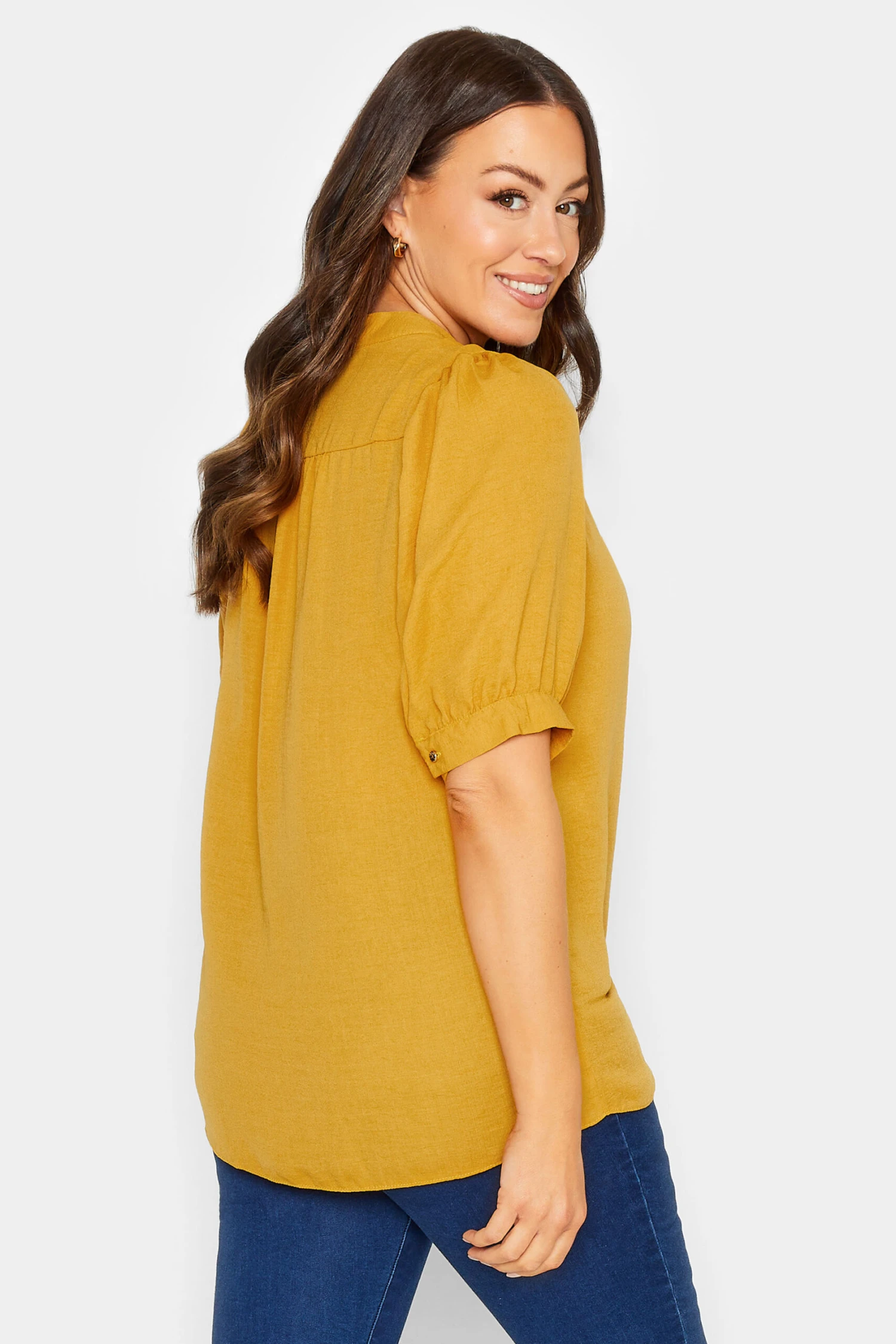 M&Co Yellow Short Sleeve Blouse 3 M&Co Yellow Short Sleeve Blouse - Image 3