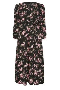 M&Co Black & Pink Floral Print Wrap Front Dress -M&Co Sales Store 492a5126 ce88 42 500520 X scaled