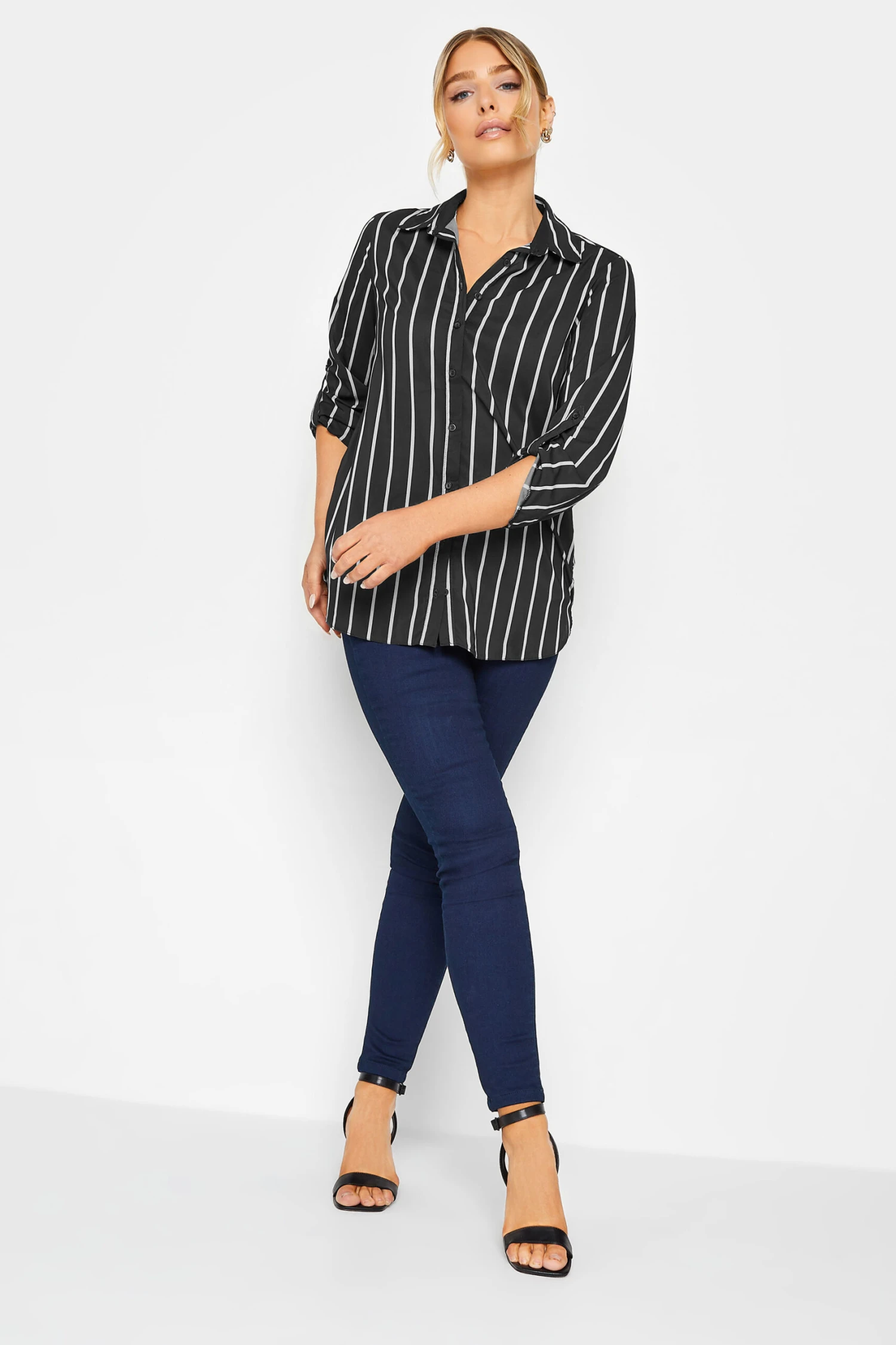 M&Co Black Stripe Long Sleeve Shirt 2 M&Co Black Stripe Long Sleeve Shirt - Image 2