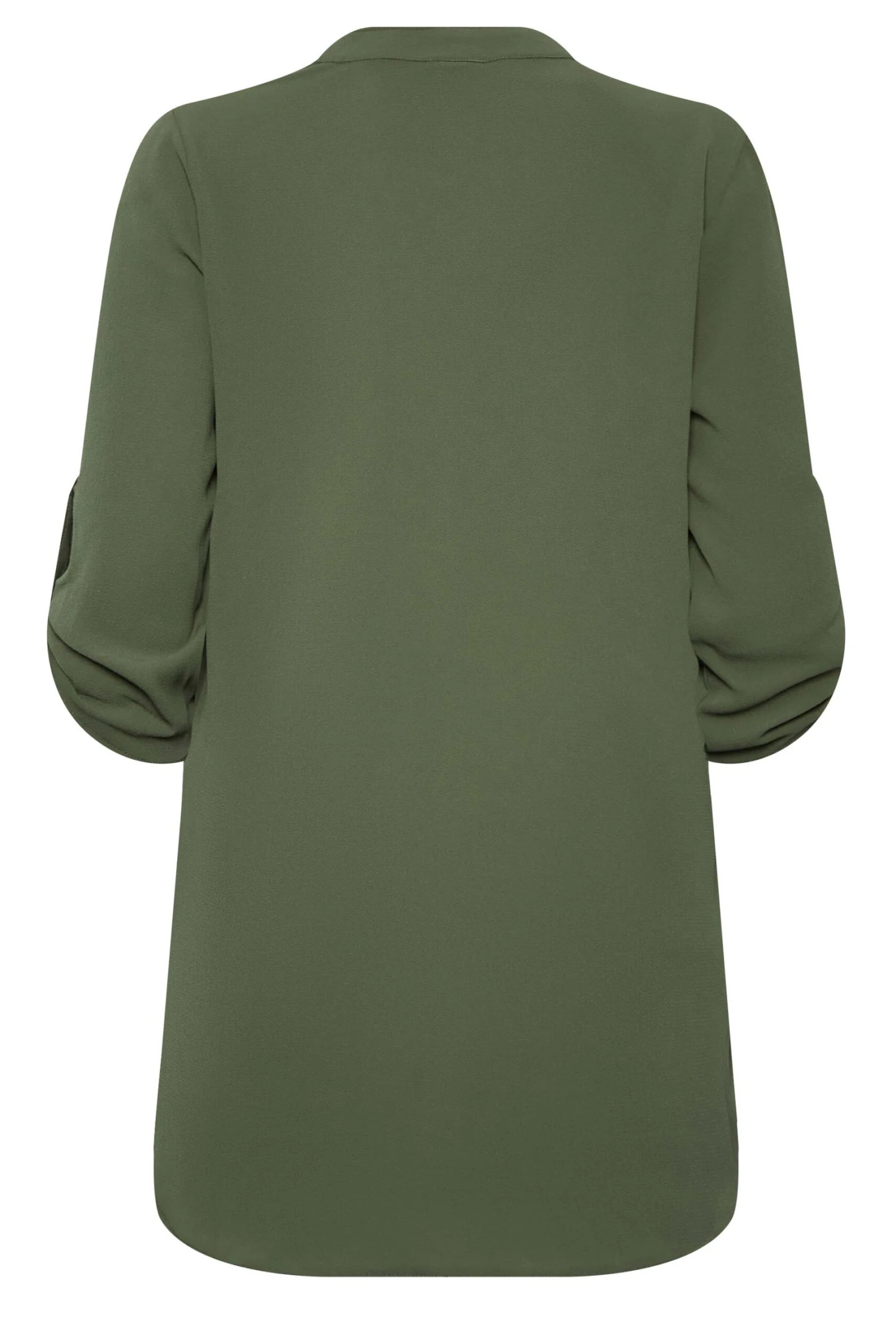 M&Co Khaki Green Statement Button Tab Sleeve Shirt 7 M&Co Khaki Green Statement Button Tab Sleeve Shirt - Image 7