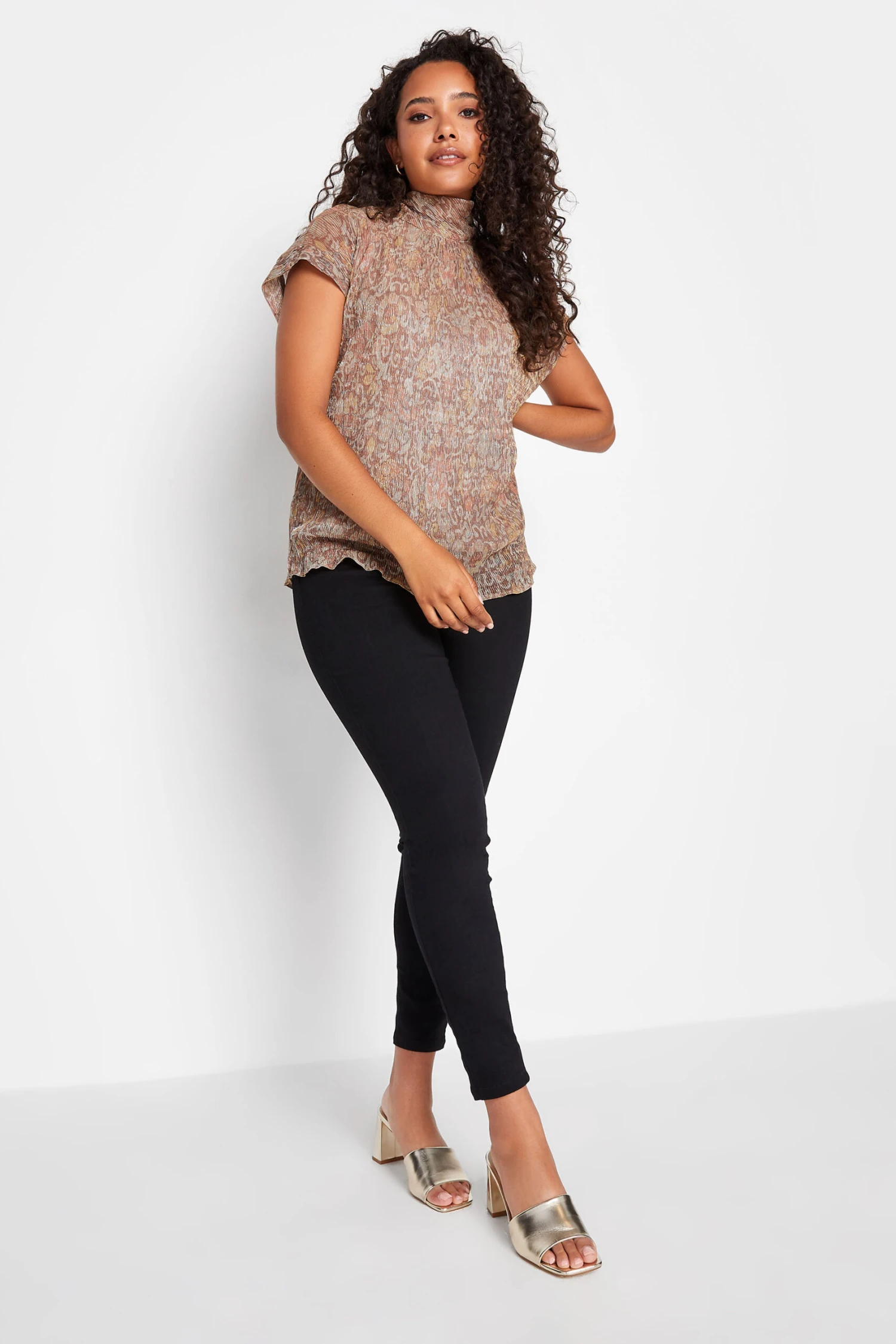 M&Co Brown Paisley Print Glitter Blouse 2 M&Co Brown Paisley Print Glitter Blouse - Image 2