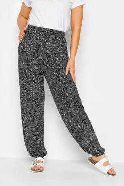 M&Co Black Spot Print Harem Trousers