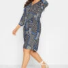 M&Co Black Patchwork Print Belted Tunic Shirt Dress