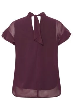 M&Co Dark Purple High Neck Frill Sleeve Blouse 13 M&Co Dark Purple High Neck Frill Sleeve Blouse -M&Co Sales Store 4bd788e9 8d4b 4e 550551 Y scaled
