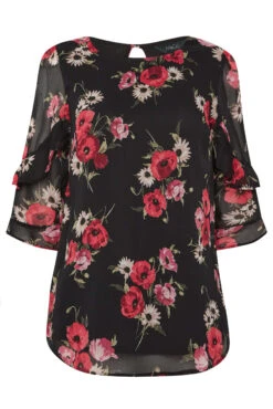 M&Co Black & Red Floral Double Frill Sleeve Blouse 14 M&Co Black & Red Floral Double Frill Sleeve Blouse -M&Co Sales Store 4ea9ffbe f4b6 42 550194 X scaled
