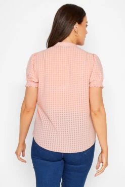 M&Co Pink Gingham Frill Front Blouse 9 M&Co Pink Gingham Frill Front Blouse -M&Co Sales Store 4f863974 8a88 40 550338 C scaled