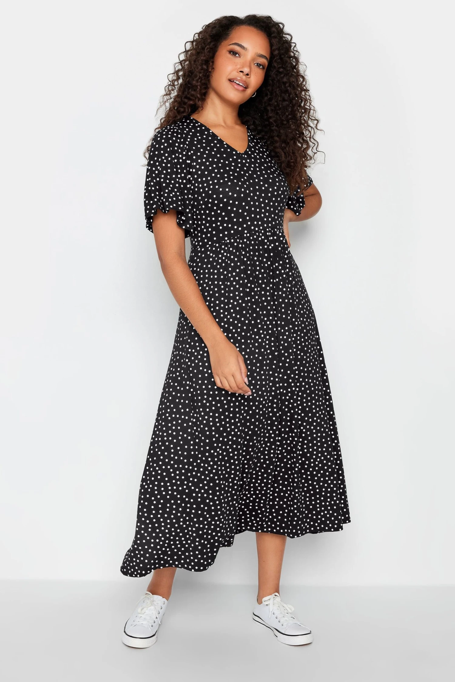 M&Co Black Polka Dot Maxi Dress 1 M&Co Black Polka Dot Maxi Dress