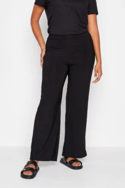 M&Co Black Stretch Wide Leg Trousers