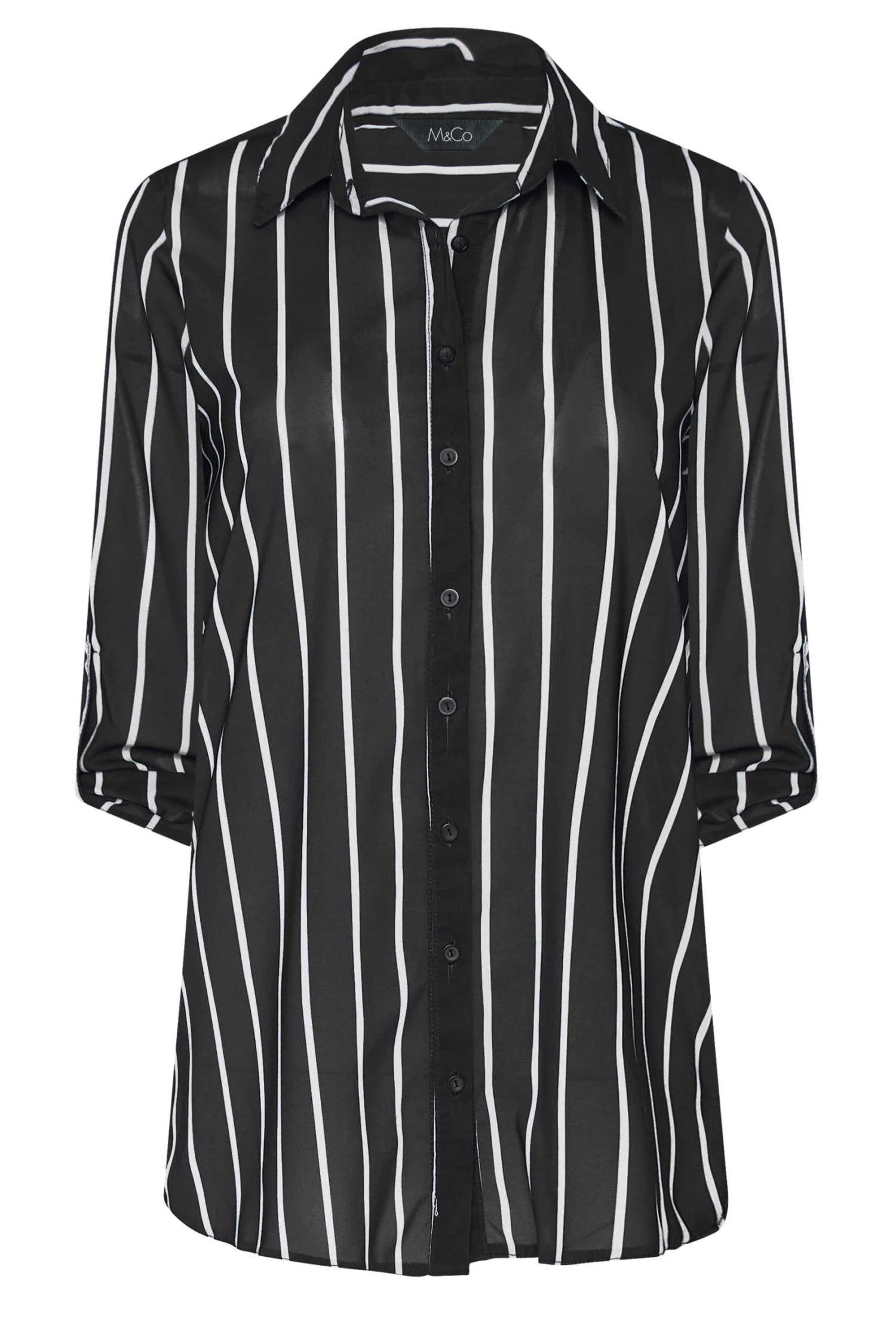 M&Co Black Stripe Long Sleeve Shirt 6 M&Co Black Stripe Long Sleeve Shirt - Image 6