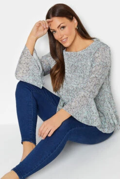 M&Co Ivory White Skull Print Pleated Blouse