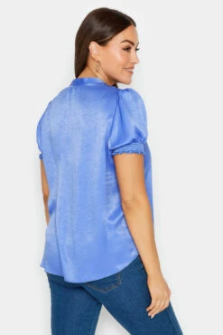 M&Co Blue Frill Satin Blouse -M&Co Sales Store 553aac03 3a66 4f 550368 C scaled