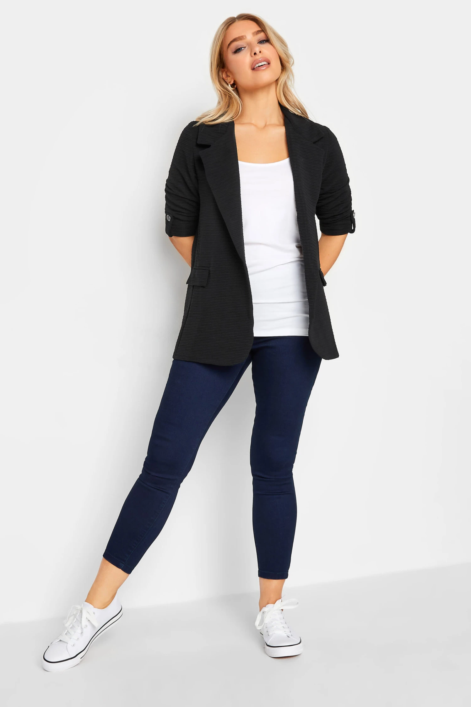 M&Co Black Textured Blazer 2 M&Co Black Textured Blazer - Image 2