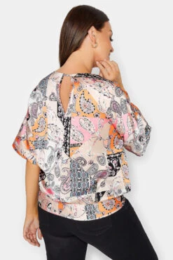 M&Co Pink Paisley Print Short Sleeve Blouse 9 M&Co Pink Paisley Print Short Sleeve Blouse -M&Co Sales Store 56d80995 d44a 4f 550587 C scaled