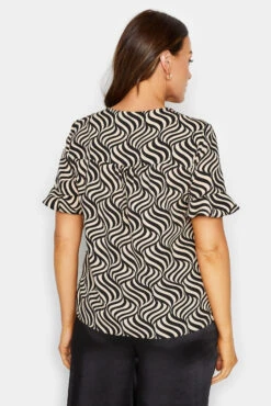 M&Co Black & White Swirl Print Frill Sleeve Blouse 9 M&Co Black & White Swirl Print Frill Sleeve Blouse -M&Co Sales Store 56d8419c 6230 49 550147 C scaled