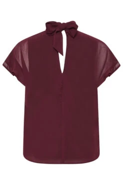 M&Co Dark Red High Neck Frill Sleeve Blouse 13 M&Co Dark Red High Neck Frill Sleeve Blouse -M&Co Sales Store 57cfda69 1fb8 49 550343 Y scaled