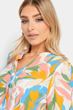 M&Co Yellow Leaf Print Half Placket Shirt -M&Co Sales Store 580195bd f967 48 550668 D scaled