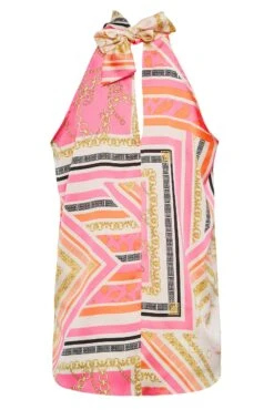 M&Co Pink Scarf Print Halter Neck Blouse -M&Co Sales Store 58ac3de4 753f 4e 550594 Y scaled