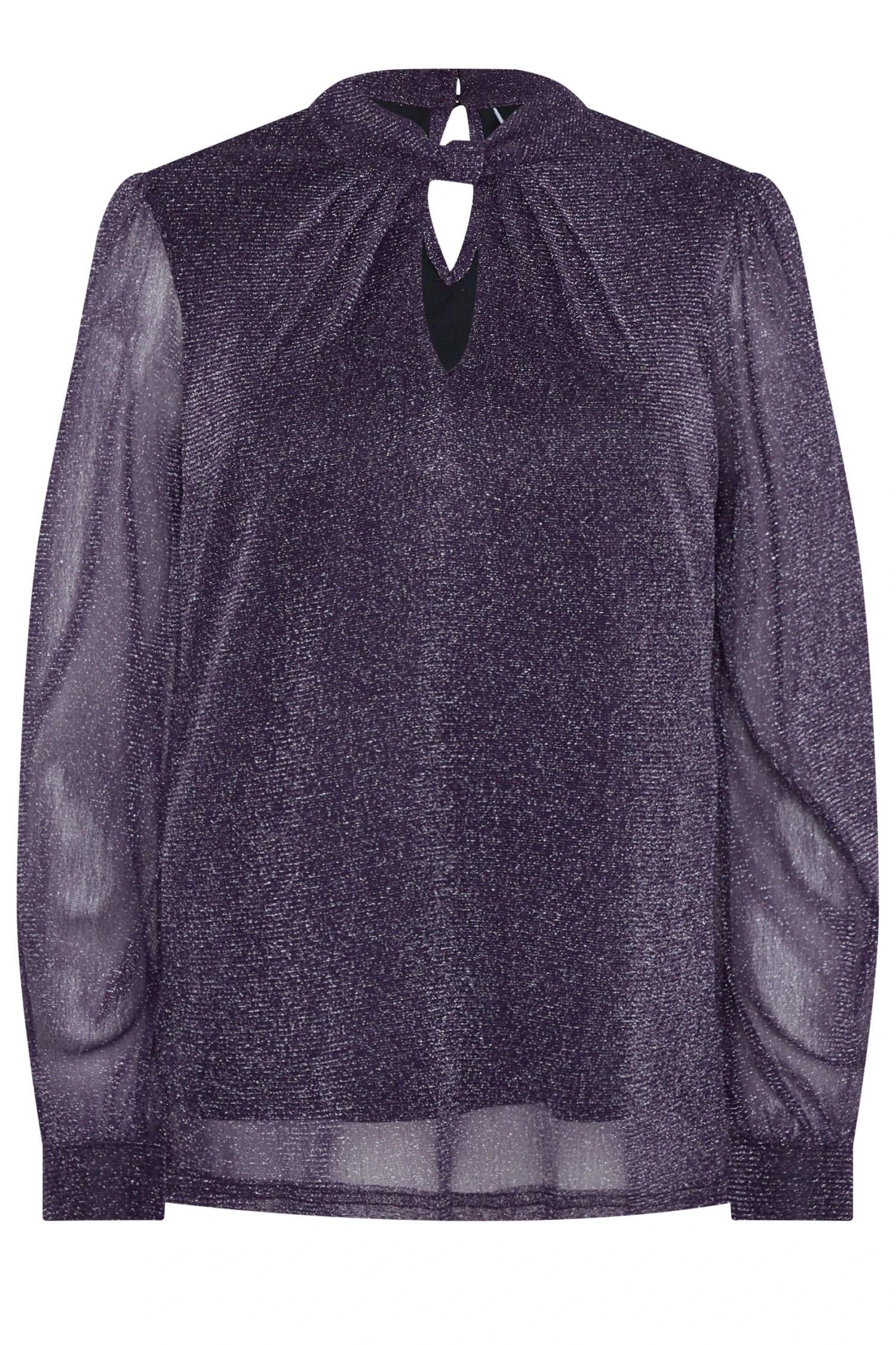 M&Co Purple Shimmer Keyhole Blouse 6 M&Co Purple Shimmer Keyhole Blouse - Image 6
