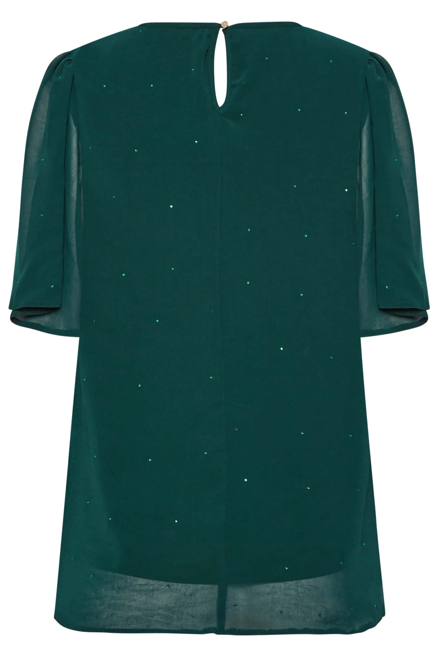 M&Co Green Gem Detail Angel Sleeve Blouse 7 M&Co Green Gem Detail Angel Sleeve Blouse - Image 7