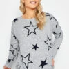 M&Co Grey Star Print Jumper