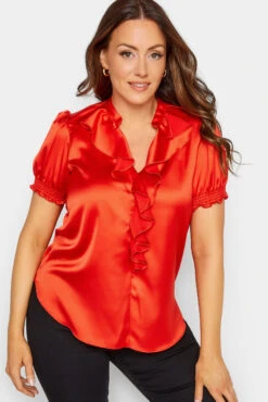 M&Co Red Frill Satin Blouse -M&Co Sales Store 5a6ed87d b57b 4e 550181 D scaled
