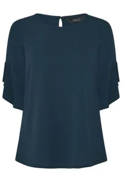 M&Co Navy Blue Frill Sleeve Blouse 12 M&Co Navy Blue Frill Sleeve Blouse -M&Co Sales Store 5a7ee956 5d9c 43 550159 X scaled