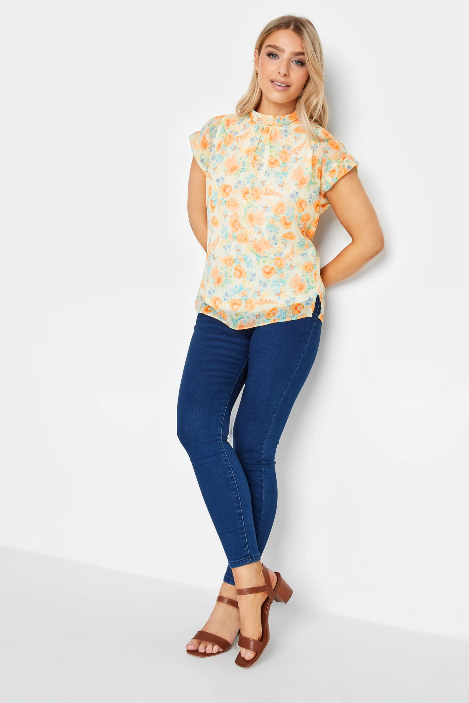 M&Co Yellow Floral Print Blouse 2 M&Co Yellow Floral Print Blouse - Image 2