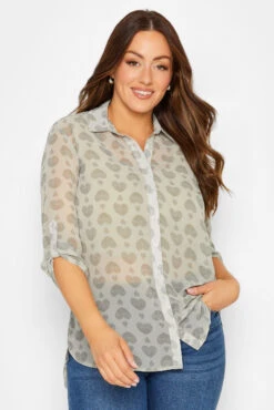 M&Co Natural Heart Tab Sleeve Detail Shirt