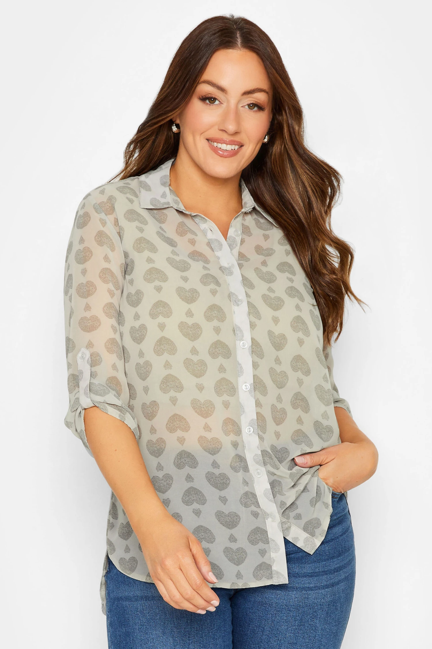 M&Co Natural Heart Tab Sleeve Detail Shirt 1 M&Co Natural Heart Tab Sleeve Detail Shirt