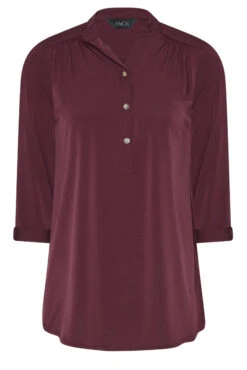 M&Co Burgundy Red Half Placket Blouse -M&Co Sales Store 5b8ca2d3 624d 4d 550436 X scaled