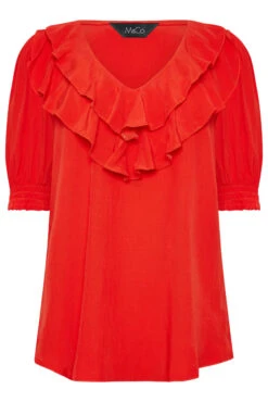 M&Co Red Frill Front Blouse -M&Co Sales Store 5bb5a964 6505 48 550535 X scaled