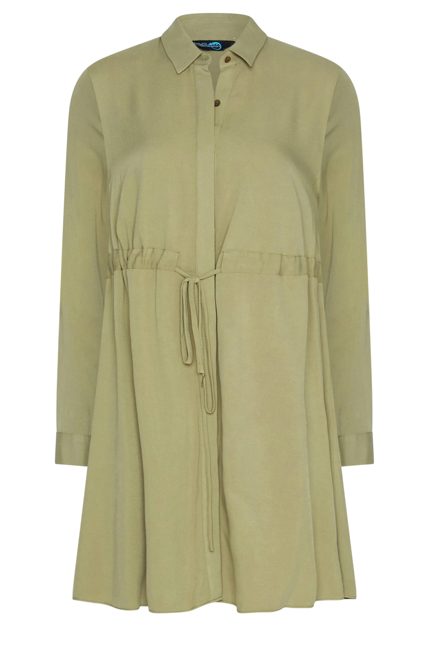 M&Co Khaki Green Tie Waist Tunic Shirt 6 M&Co Khaki Green Tie Waist Tunic Shirt - Image 6